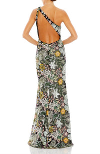Embellished Floral One Shoulder Gown (Women)