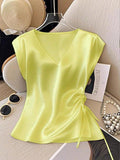 Eirene Flowy V-Neck Satin Top