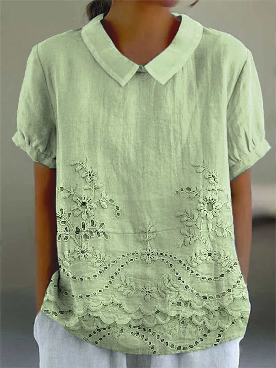 Bea - Floral Embroidered Shirt