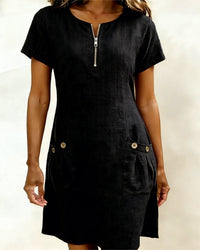 Hallie – Lightweight Linen Cotton A-Line Dress