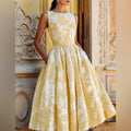 Linen Vibes Chilinen Dress Sunny Yellow Floral Midi Dress #140 Color: