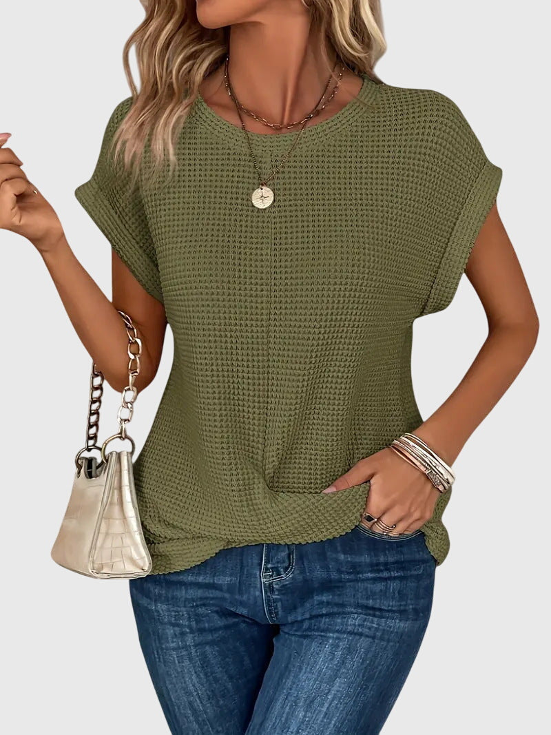 Isa | Elegant Blouse With Crew Neck Green