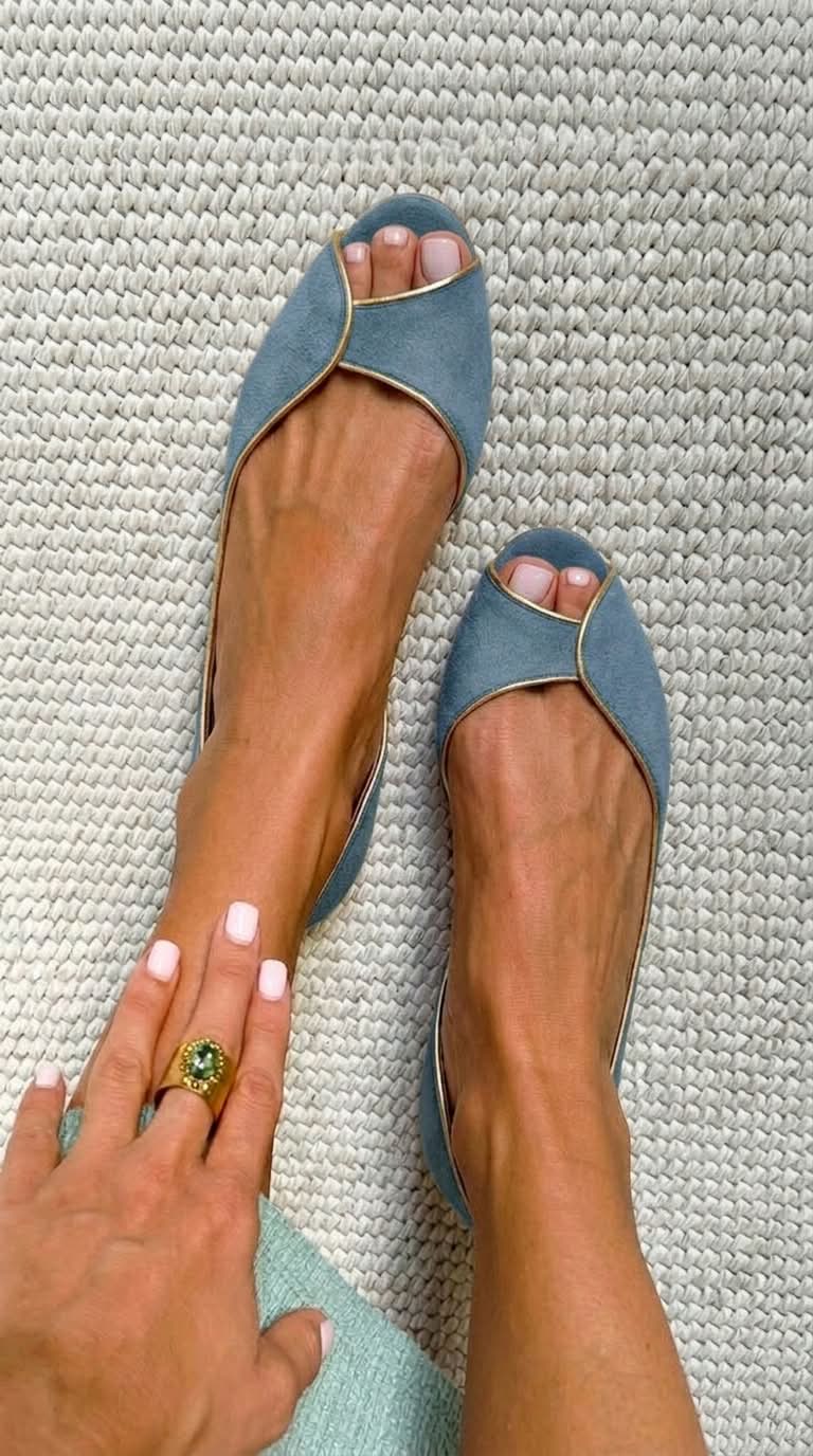 Hetty – Suede Open-Toe D'Orsay Ballet Flats