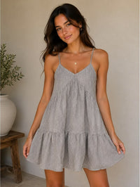Aerie Dress Aerie Lightweight Striped Summer Dress With Ruffle Hem