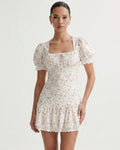 Marbella Retro Floral Lace Dress Black Floral