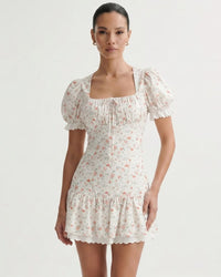 Marbella Retro Floral Lace Dress Black Floral