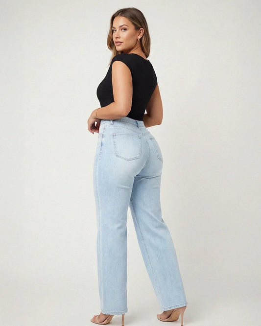Linnea – Mid Rise BBL Wide Leg Jeans