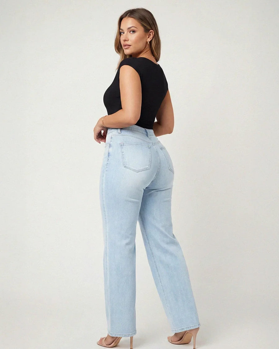 Linnea – Mid Rise BBL Wide Leg Jeans