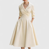 Marley Quinn | Elegant Midi Dress Beige