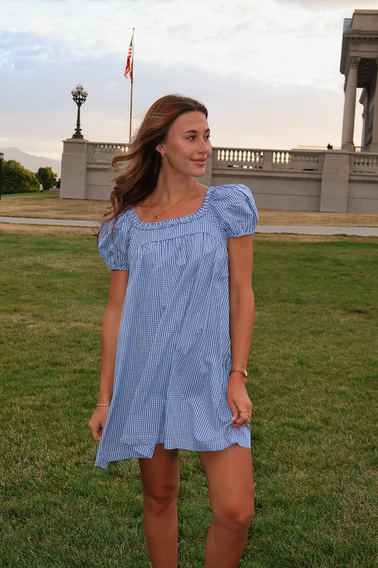Teddy Gingham Ruffle Dress