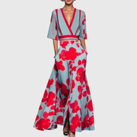 Leila | Elegant Dress Blue Red