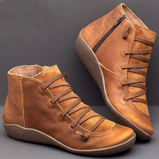 Elin - Wide Fit Support Ankle Boots – Brown