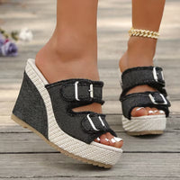Amity - Fray Edge Wedge Sandals