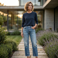 Davina - Retro Cropped Straight-Leg Jeans