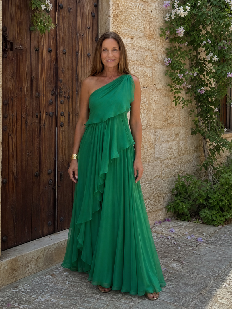 Nairi - One-Shoulder Ruffle Maxi Dress