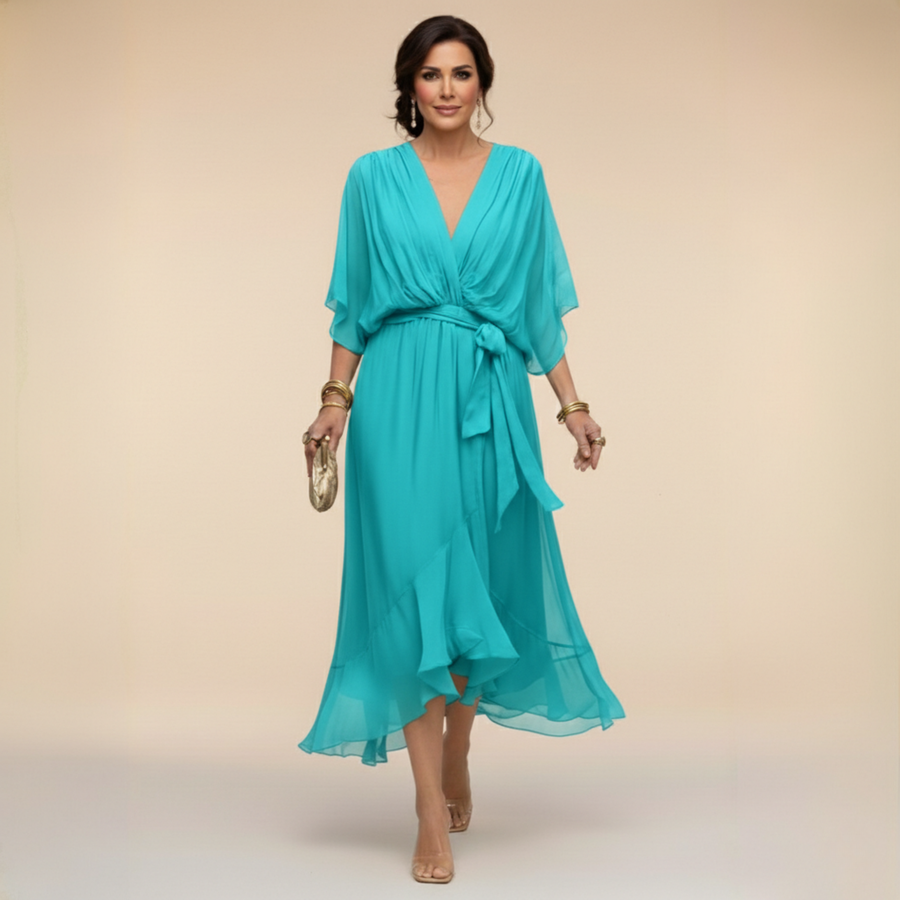 Tilly - Elegant V-Neck Chiffon Dress