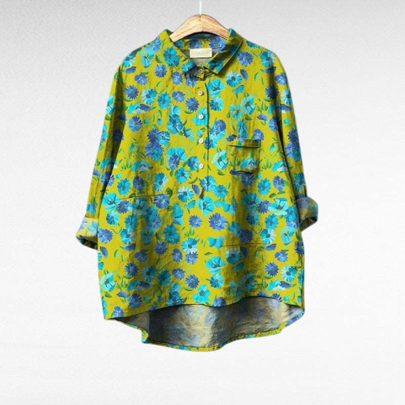Axelle - Elegant Linen Summer Blouse