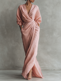 Fiora – Linen Blend Maxi Dress