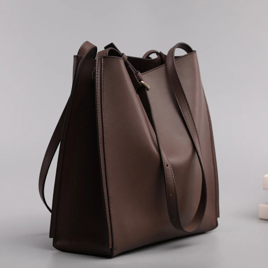 Structured Faux Leather Bag - Natalia