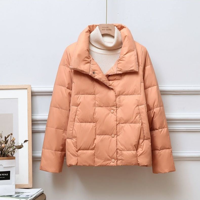 Valery Cropped High-Collar Quilted Jacket
