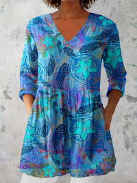 Yvonne – Long Blouse with Statement Pattern