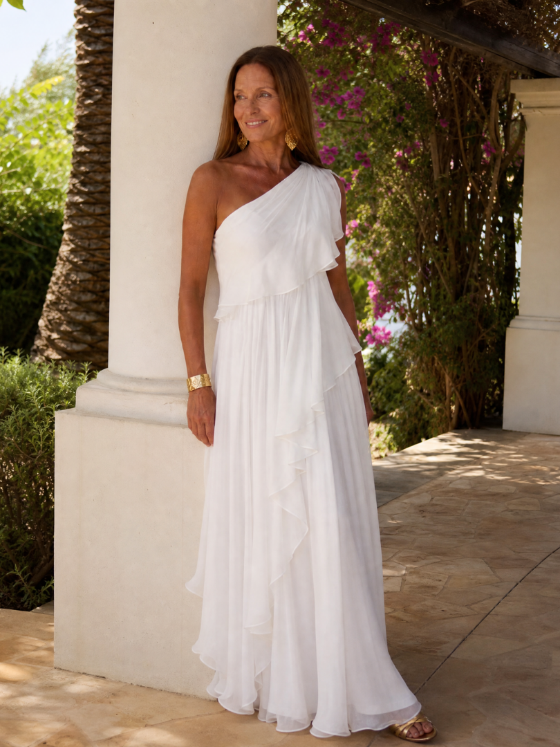 Nairi - One-Shoulder Ruffle Maxi Dress