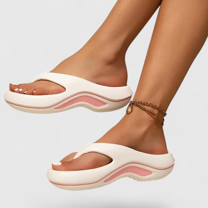 Juliette | Orthopedic Slide Sandals White/Pink