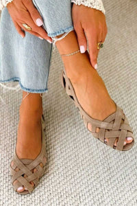 Renata – Woven Open-Toe Cross-Strap Sandals