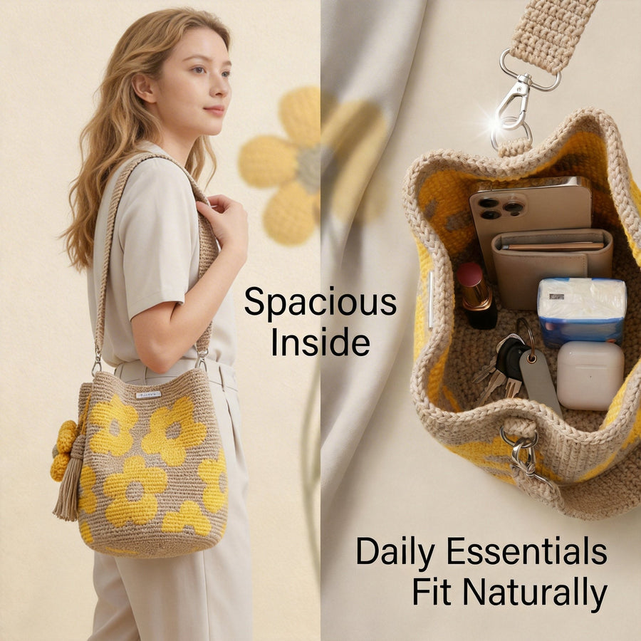 Maribel – Handcrafted Crochet Floral Tote Bag