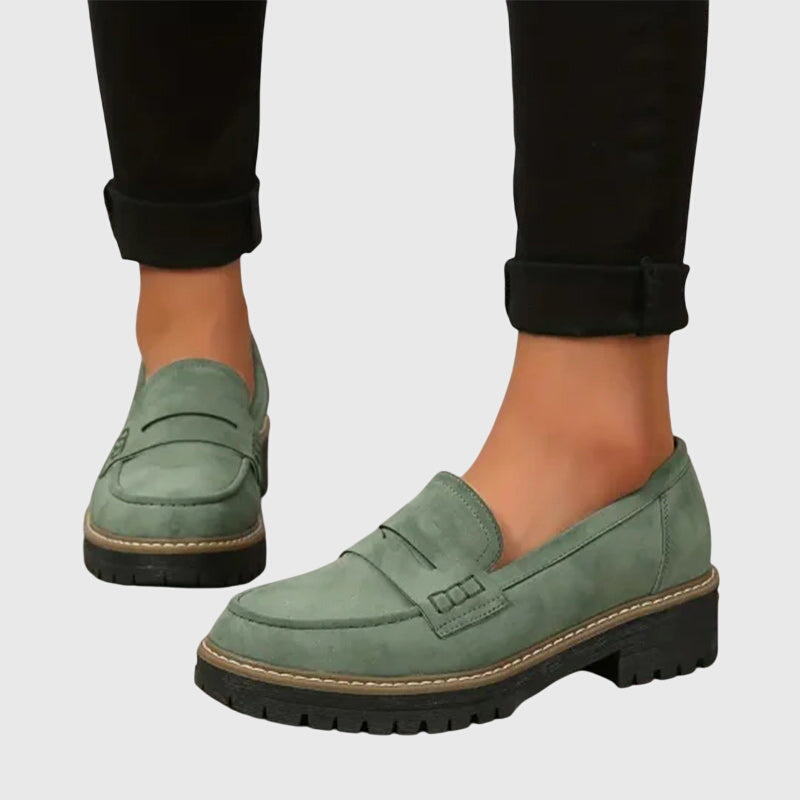 Destiny | Timeless Suede Loafers Green
