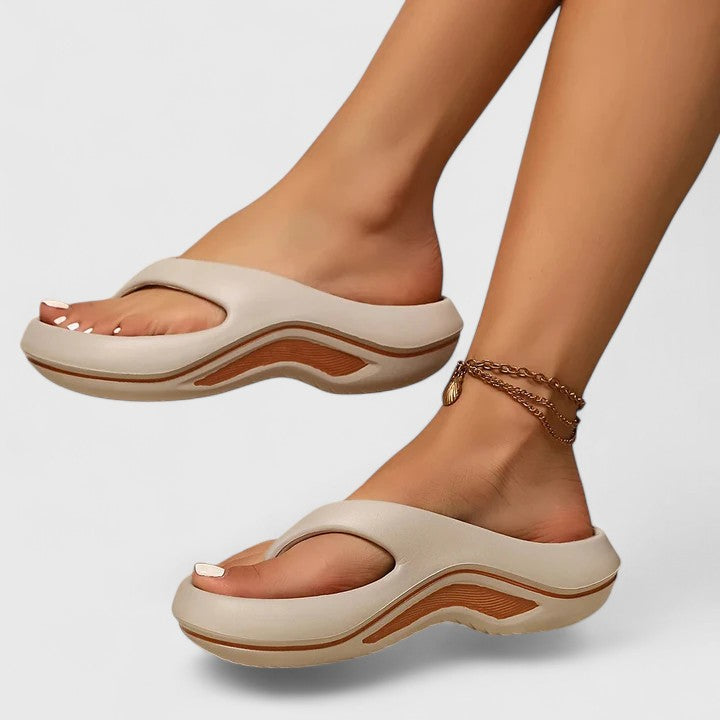 Juliette | Orthopedic Slide Sandals Grey/Brown