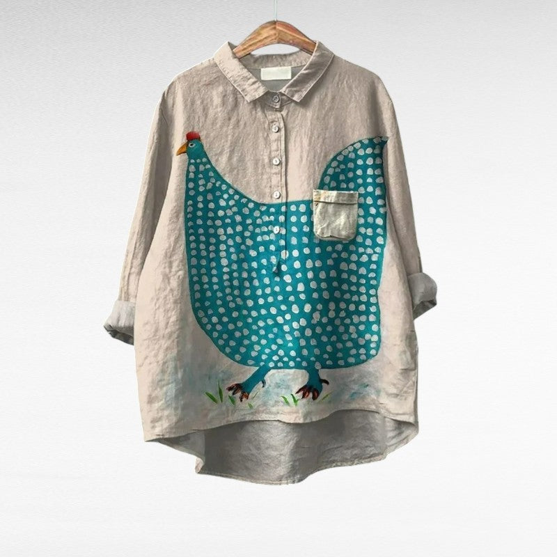 Honoria - Elegant Linen Summer Blouse