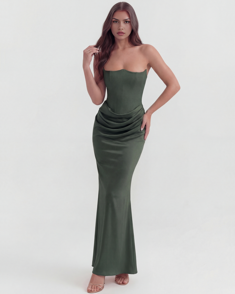 Leah - Corset Maxi Occasion Dress