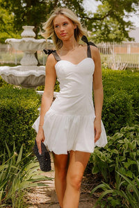 White Flirty Glance Mini Dress