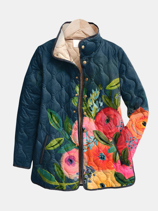 Damaris – Vintage Floral Quilted Jacket