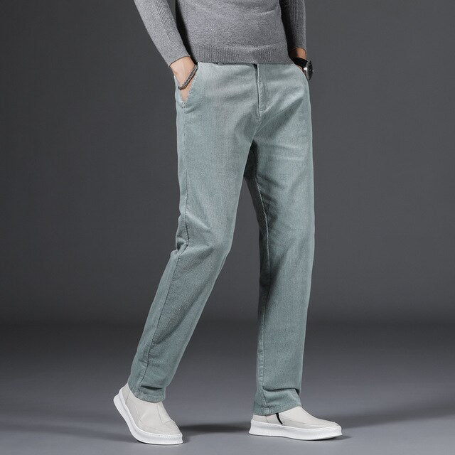 Jacob | Medium Waist Corduroy. Lake Green