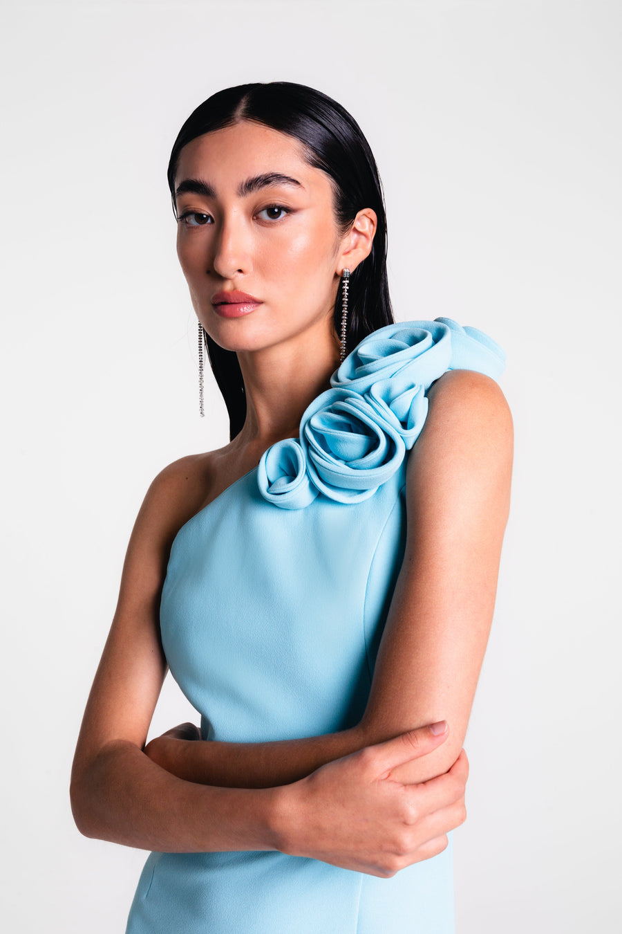 One Shoulder Rose Gown