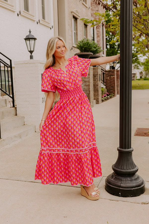 Santorini Bliss Maxi Dress In Pink