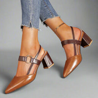 Willa – Leather Slingback Block Heels