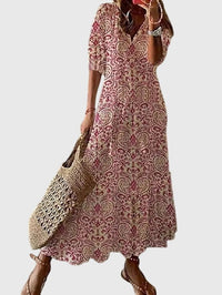 Amalia | Boho Vintage Summer Dress Red