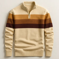 Douglas - Stripe Quarter-Zip Cotton Pullover