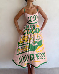 Leila - Tropical Market Midi Dress