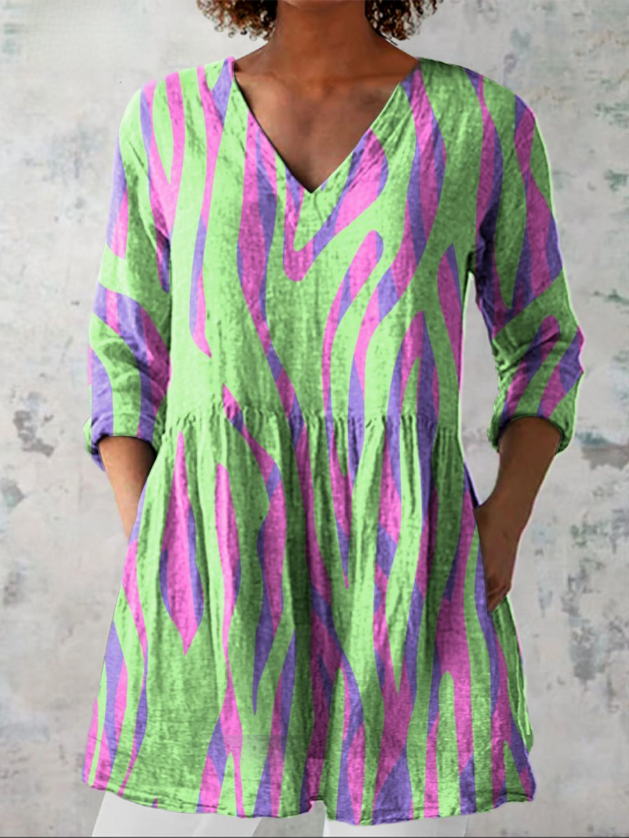 Frances – Long Blouse with Statement Pattern