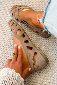 Renata – Woven Open-Toe Cross-Strap Sandals