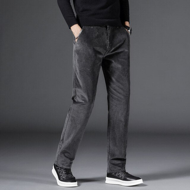 Jacob | Medium Waist Corduroy. Gray