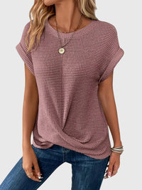 Isa | Elegant Blouse With Crew Neck Pink