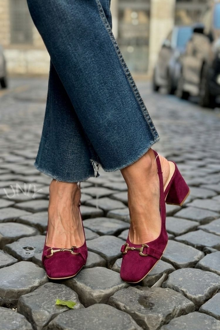 Ingrid – Suede Slingback Block Heels