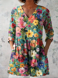Zariah - Long Blouse with V-Neck