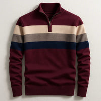 Douglas - Stripe Quarter-Zip Cotton Pullover