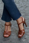 Martha – Woven Open-Toe T-Bar Stiletto Sandals